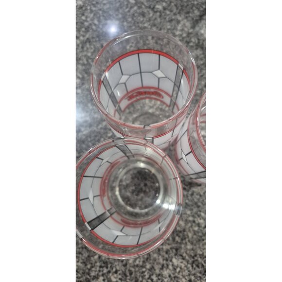 Set of 3 Vintage Coca-Cola Coke Drinking Glasses Tiffany Style Frosted - Picture 5 of 7